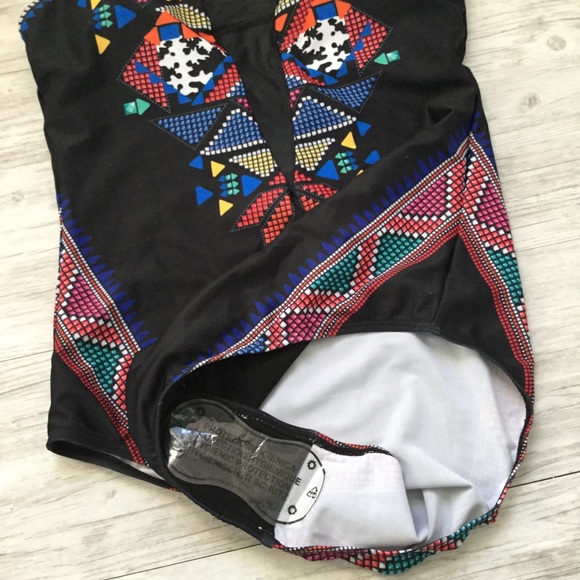 Black Aztec Print Swimsuit - Picture 7 of 8